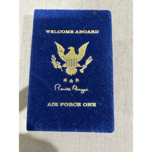 Air Force One Ronald Reagan Welcome Aboard Souvenir Playing Cards Blue Gold